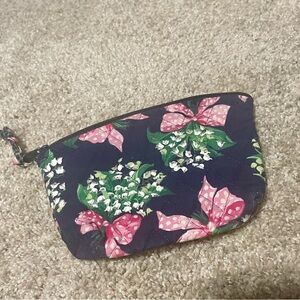 VERA BRADLEY Return To Happiness Pattern Plastic Lined Top Zip Makeup Bag
